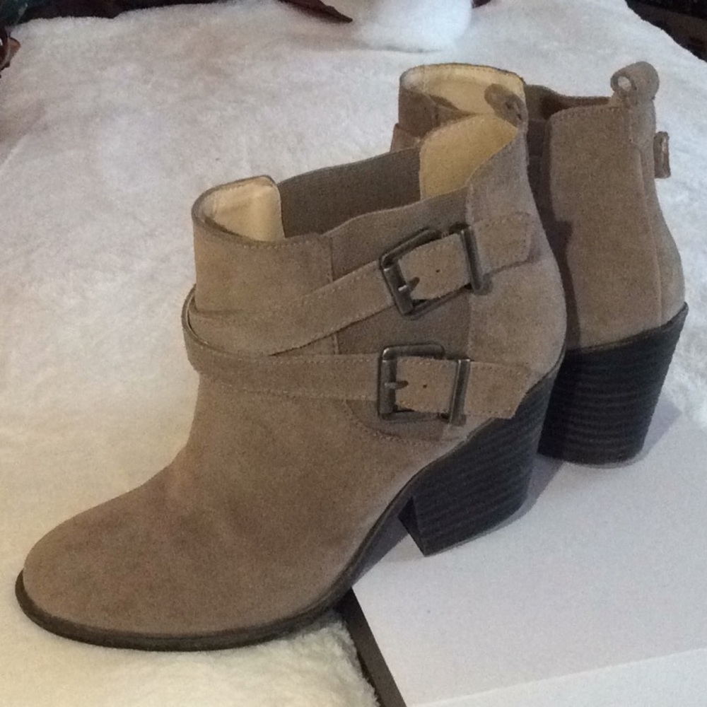 Sole Society Taupe Suede Booties
